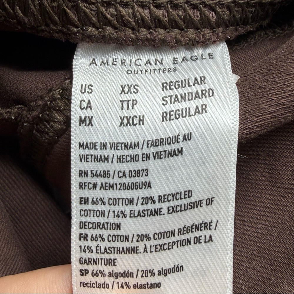 American Eagle pull on kick boot pants brown XXS … - image 8